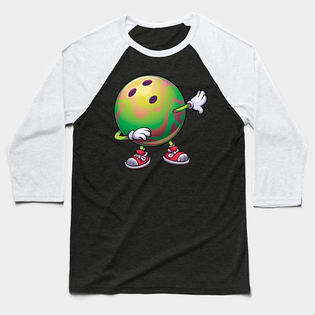 Dabbing Bowling Shirt Funny Ball Dab Dance Kids Gift Baseball T-Shirt by Blink_Imprints10